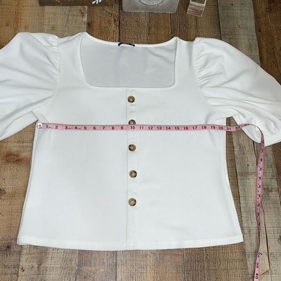 shein square neck button front top - Picture 7 of 9